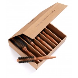 Kit x5 Spazzole Tek in Legno di Mogano - Setole Cinghiale