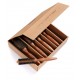 Kit x5 Spazzole Tek in Legno di Mogano - Setole Cinghiale
